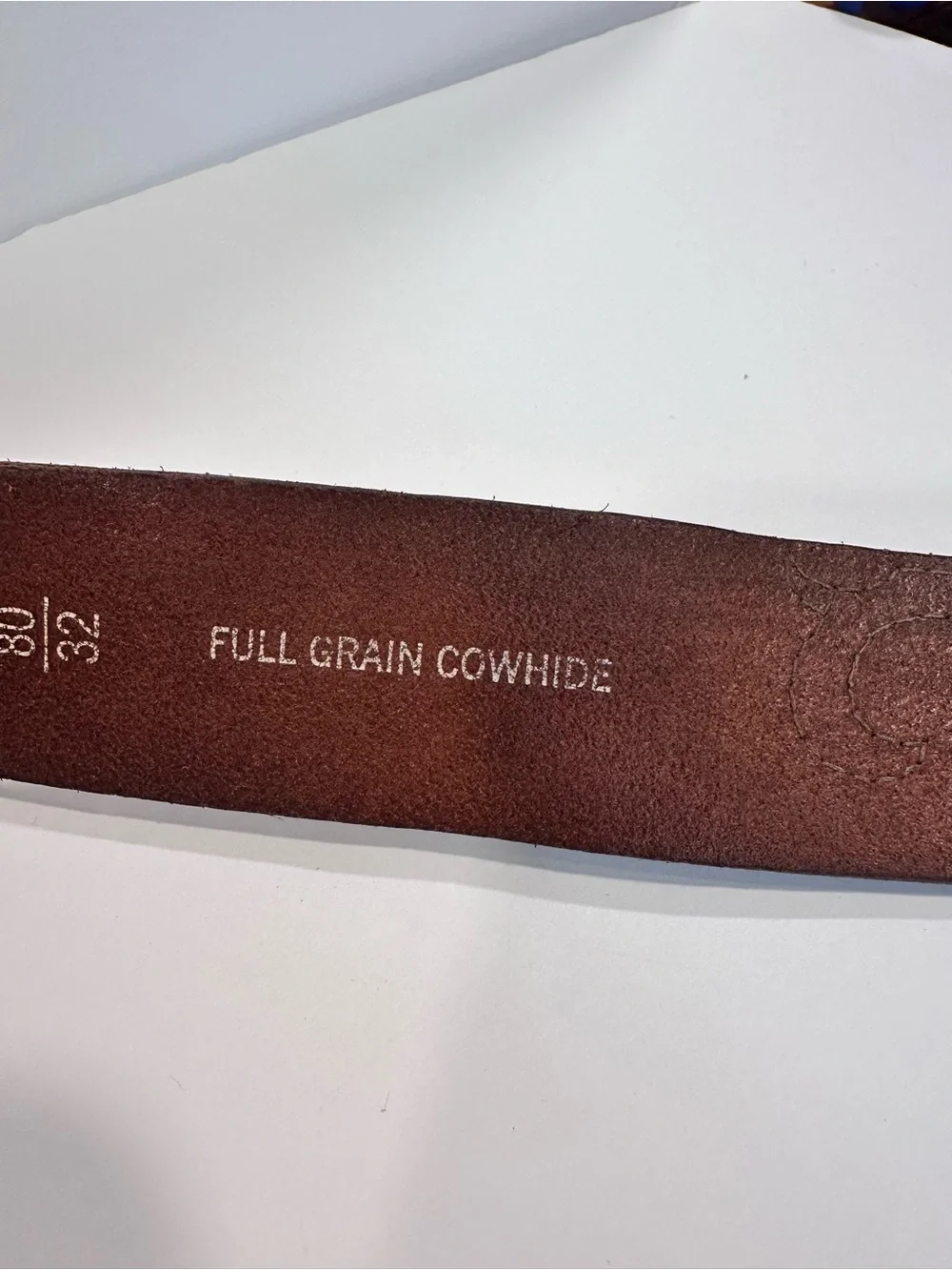 Fossil Full Grain Cowhide Leather Belt Brown Western Scroll Stitch Size 32